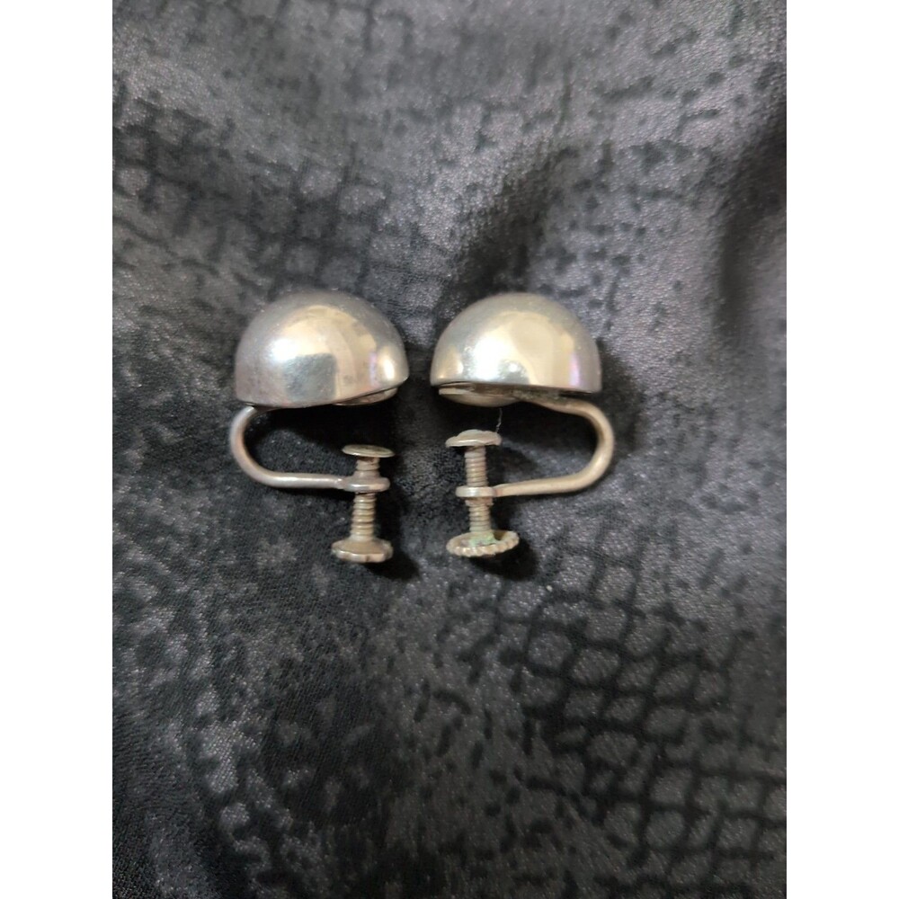 VTG Horacio De La Parra Mexico Sterling Silver Screwback Earrings